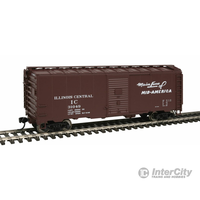 Walthers Mainline HO 1757 40' Association of American Railroads 1948 Boxcar - Ready to Run -- Illinois Central #31049 (Boxcar Red, "Mainline of Mid-America" Slogan)