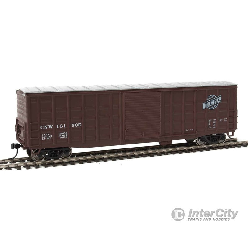 Walthers Mainline HO 2324 50' Waffle-Side Boxcar - Ready To Run -- Chicago & North Western(TM) 161505 (Youngstown Doors; Boxcar Red, Railway Logo