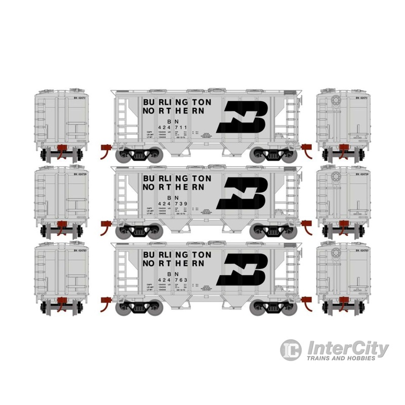Athearn ATH15417 HO PS-2 2003 2-Bay Hopper, BN (3 pack)