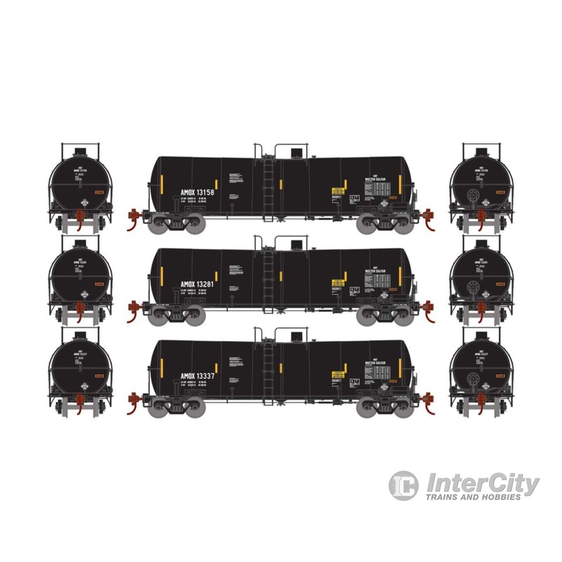 Athearn ATH16407 HO 16,000 Gallon Clay Tank, AMOX #13158 / #13281 / #13337 (3)