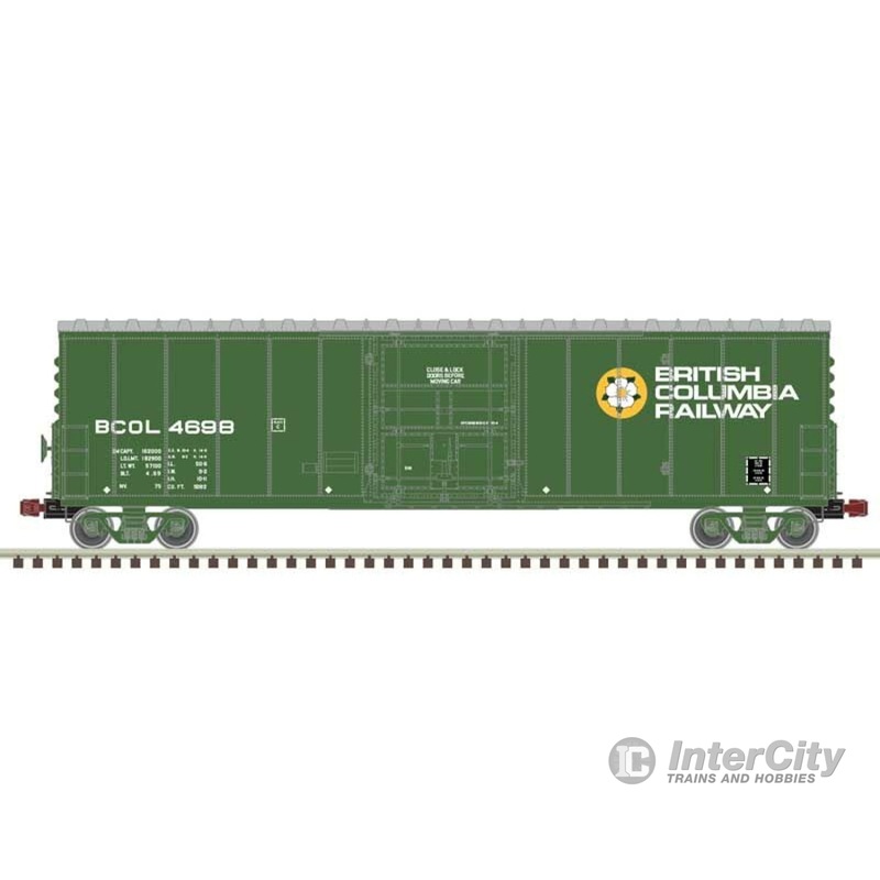 Atlas 20006536 NSC 50' Newsprint Plug-Door Boxcar - Ready to Run -- British Columbia Railway BCOL 4698 (green, white, Dogwood Logo)