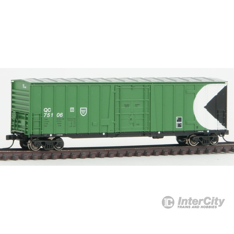 Atlas N 50003566 NSC 5277 50' Plug-Door Boxcar - Ready to Run -- Quebec Central #75106 (green, white, black, Multimark Logo)