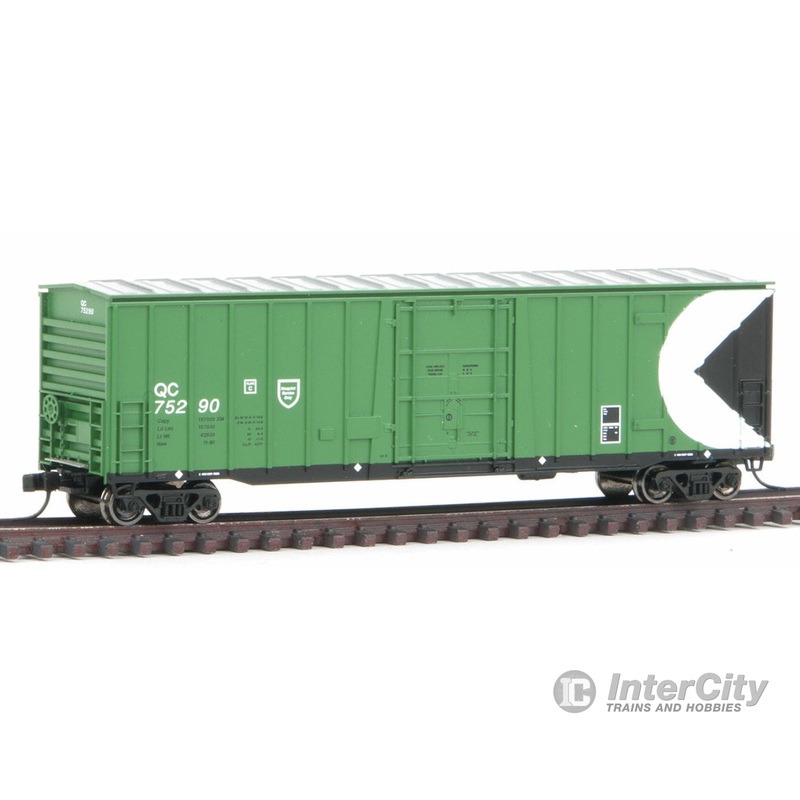 Atlas N 50003567 NSC 5277 50' Plug-Door Boxcar - Ready to Run -- Quebec Central #75290 (green, white, black, Multimark Logo)