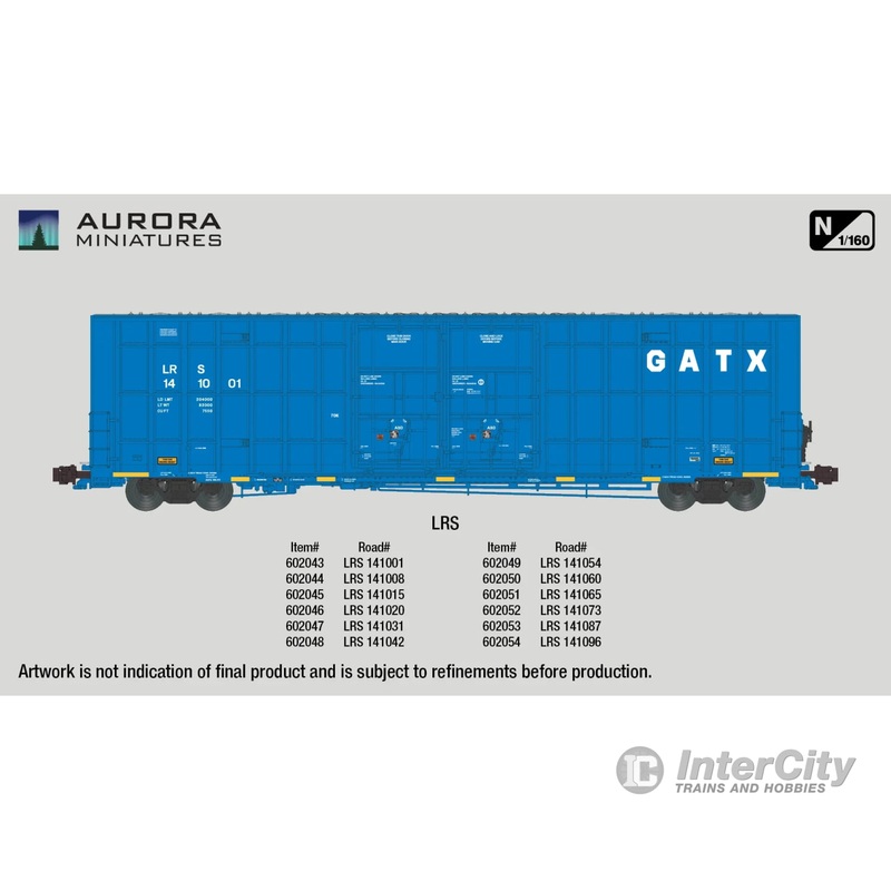 Aurora Miniatures 602048 N Greenbrier 7550 cf 60' Plate F Boxcar - LRS 141042