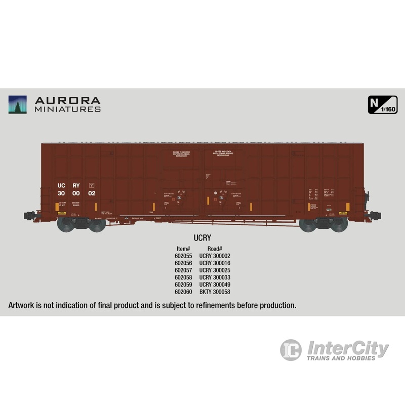 Aurora Miniatures 602055 N Greenbrier 7550 cf 60' Plate F Boxcar - UCRY 300002