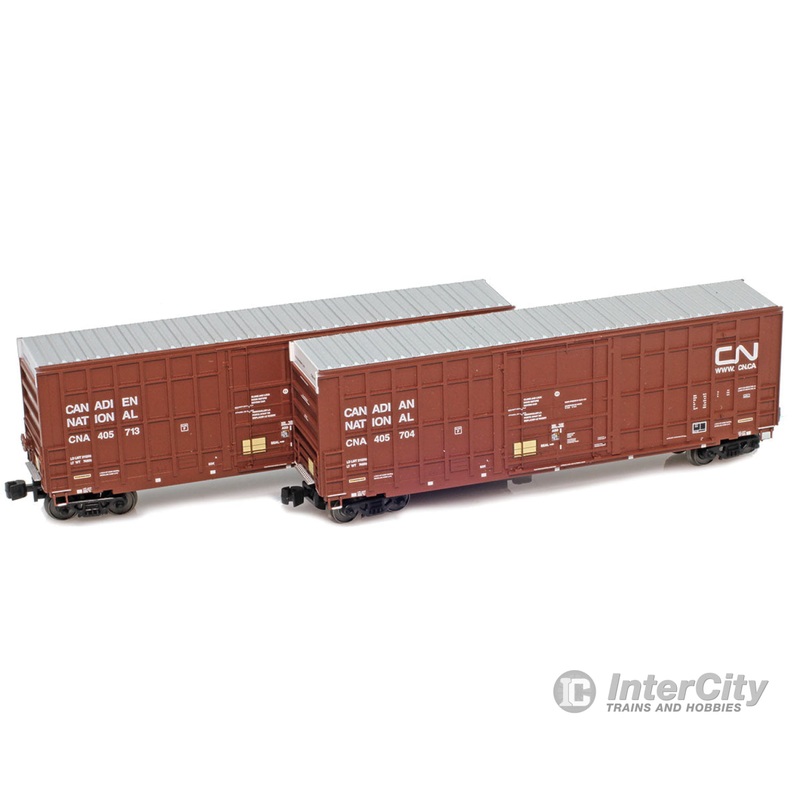 AZL 915604-1 Z-Scale Trinity NSC 50' FBOX Boxcar CN Canadian National 2-pc set 405704,405713