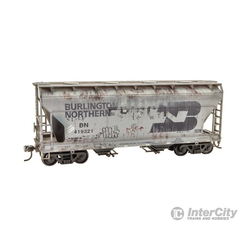 Micro Trains 2200-001 HO Scale Grit N' Grime Series - BN/Ex-Frisco 2 Bay Covered Hopper (KIT)