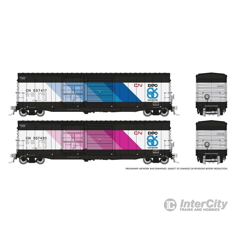 Rapido 173004 HO NSC 5304 Boxcar: CN - Expo 86: 2-Pack