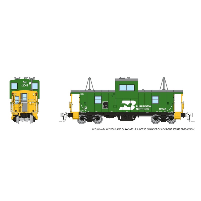 Rapido 510025D - SLIGHT DAMAGE - N Wide Vision Caboose: Burlington Northern: #12058