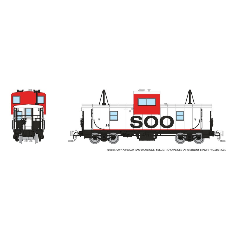 Rapido 510041 N Wide Vision Caboose: SOO - White & Red Scheme: #29