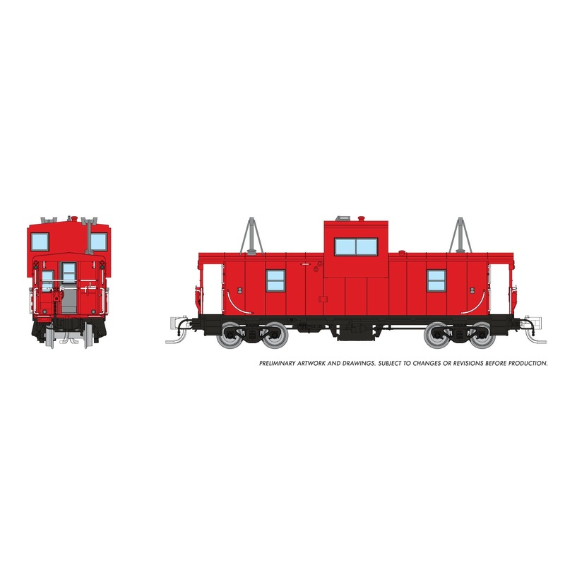 Rapido 510099 N Wide Vision Caboose: Painted, Unlettered - Red