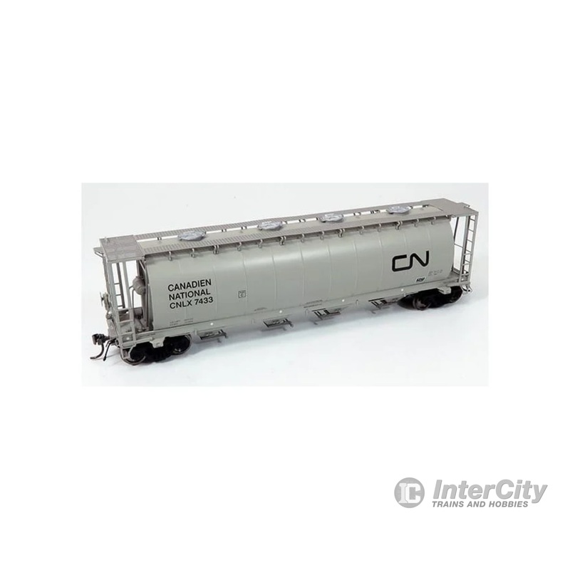 Rapido HO 127025A 3800 Cu. Ft. Cylindrical Covered Hopper - Canadian National CN Wet Noodle (Grey)