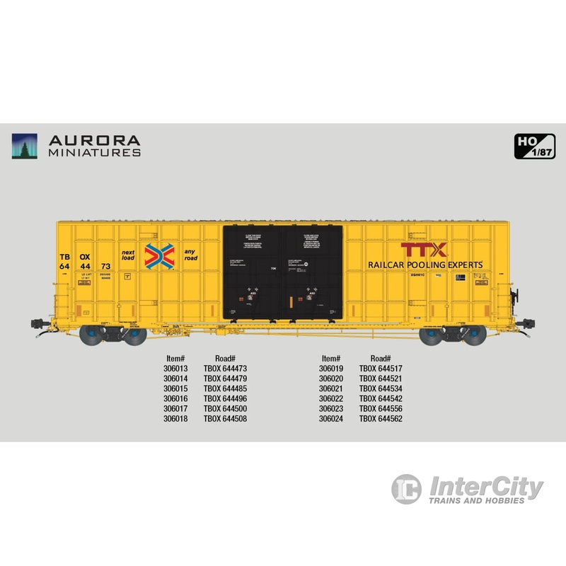 Aurora Miniatures 306015 HO Greenbrier 7550 cf 60' Plate F Boxcar - TBOX 644485 (XGH61C)