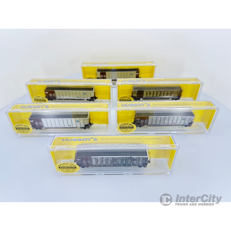Kato 1018-5808-4 N Hubert's 6 Car Set Coal Porter (some cars chalk weathered) Burlington Northern Santa Fe (BNSF)