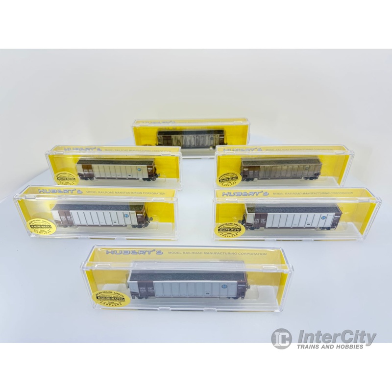 Kato 1018-5808-7 N Hubert's 6 Car Set Coal Porter (some cars chalk weathered) Burlington Northern Santa Fe (BNSF)