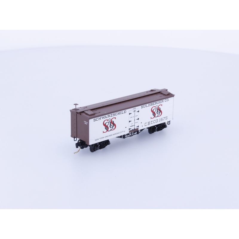 Micro Trains 58020 N 36' Wood Sheathed Ice Reefer Schwarzchild and Sulzberger 1675