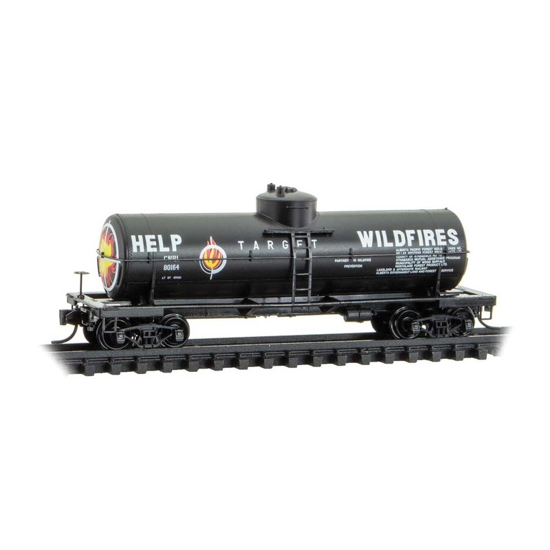 Micro Trains N 6500366 39' Single-Dome Tank Car - Central Western Railway #80164 (Target Wildfires Scheme, black, white, orang