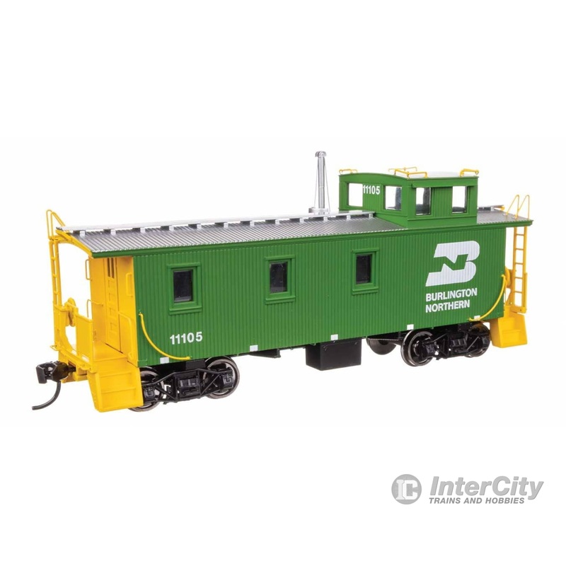 Walthers HO 103255 30' GTW Style Wood Caboose with Offset Coupola - Ready To Run - Burlington Northern #11105