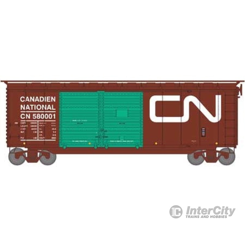 Athearn ATH16058 HO 40 Foot Steel Double Door Box Car 40' Double Door Box, Canadian National 580001