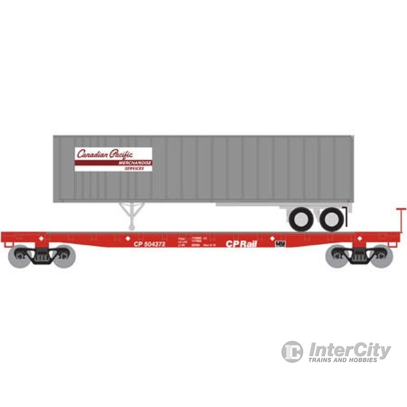 Athearn ATH24901 N 53' GSC Flat car with Trailer CP Rail with 40' Trailer 504364