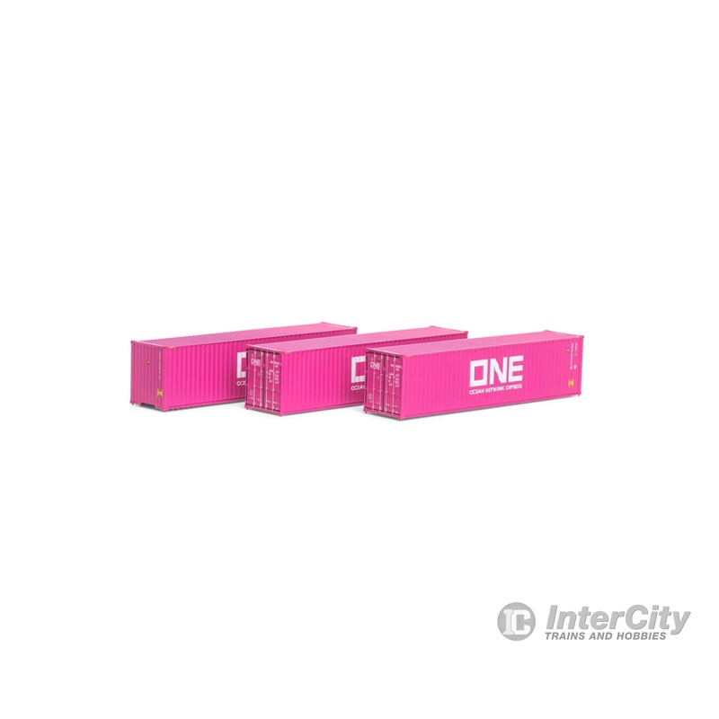 Athearn N 17435 Athearn ATH17435 40' Corrugated HC Container ONE #2 (3) N Scale