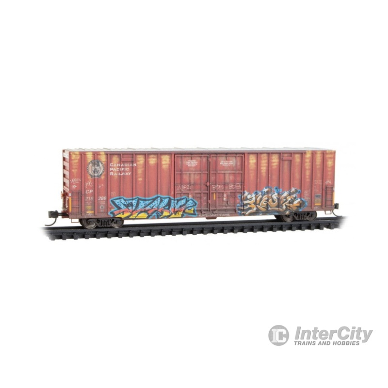 Micro Trains N 12344073-2 60' Rib-Side Double-Plug-Door High-Cube Boxcar - Canadian Pacific # 218288 weathered