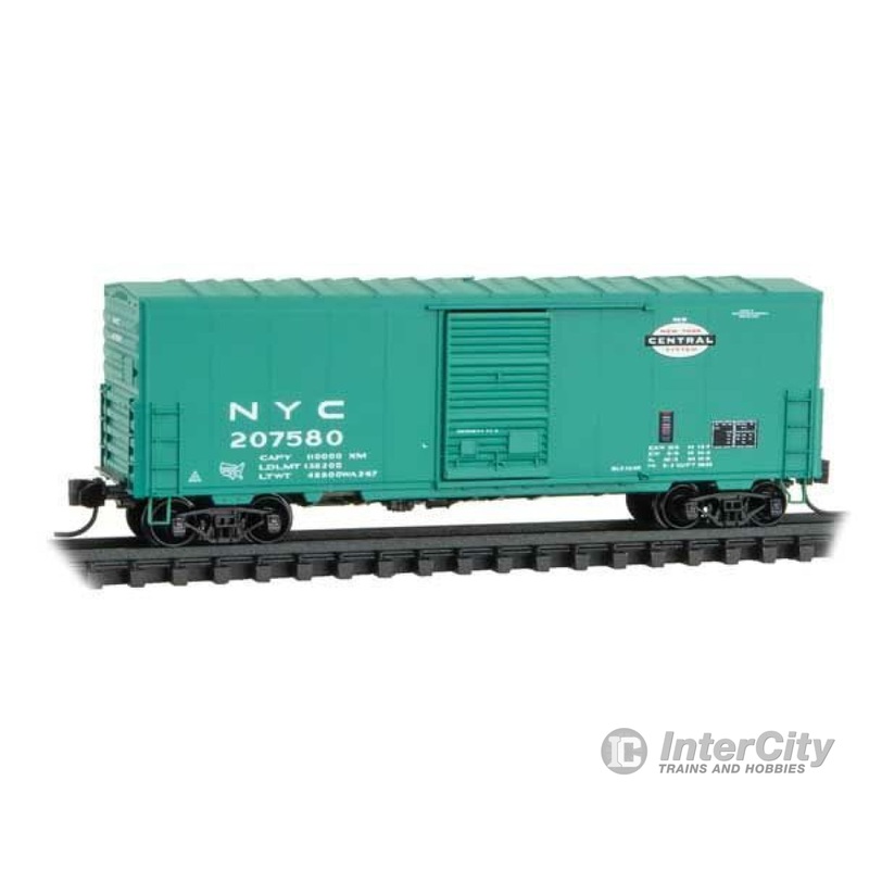 Micro Trains N 2400480 40' Single-Door Boxcar No Roofwalk - Ready to Run -- New York Central #207580 (Jade Green, white, black, Small Logo)