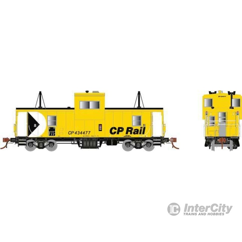 Rapido HO 110127 CP Angus Shops Caboose - Ready to Run -- Canadian Pacific 434514 (yellow, black, white, Multimark)