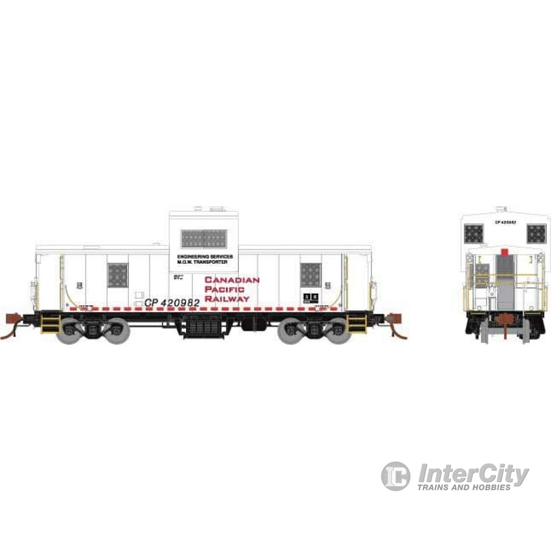 Rapido HO 110135 CP Angus Shops Caboose - Ready to Run -- Canadian Pacific 424990 (white, red, Engineering Dept.)