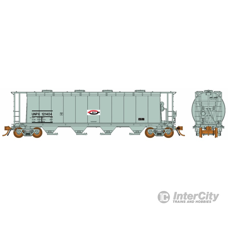 Rapido HO 127010A 3800 Cu. Ft. Cylindrical Covered Hopper - Ready to Run -- Procor UNPX (As-Delivered, gray, red, white, black Flying P Logo)