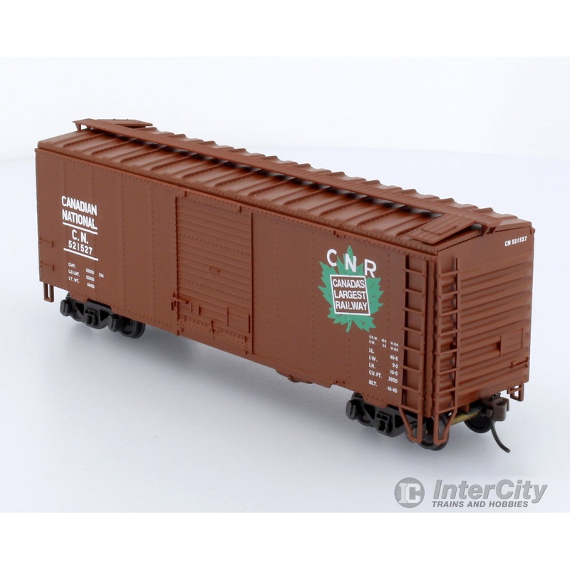 Trains Canada HO Scale CN Canadian National 40' Box Car Maple Leaf 'Canada's Largest Railway' Angled Logo