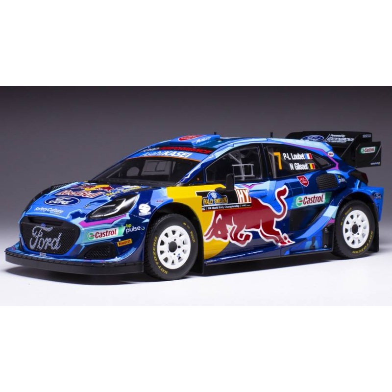SCALE MODEL COMPATIBLE WITH FORD PUMA WRC N.7 RALLY SWEDEN 2023 LOUBET/GILSOUL 1:18 IXO MODEL 18RMC154B