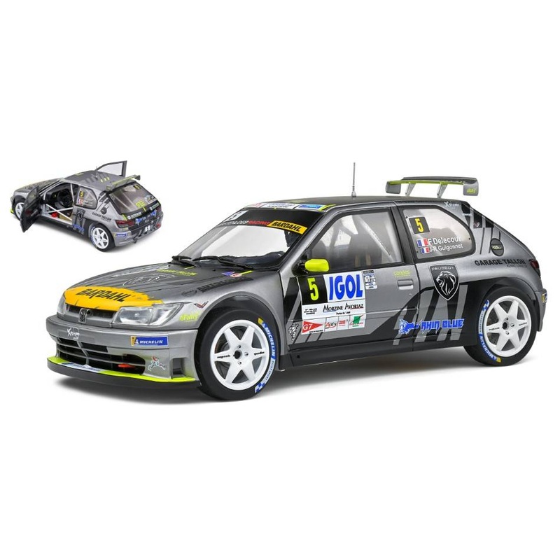 SCALE MODEL COMPATIBLE WITH PEUGEOT 306 MAXI N.5 RALLY MONT BLANC 2021 DELECOUR/GUIGONNET 1:18 SOLID SL1808302