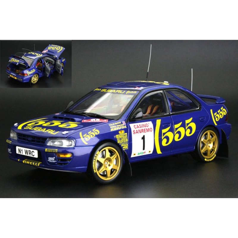 SCALE MODEL COMPATIBLE WITH SUBARU IMPREZA 555 N.1 WINNER SAN REMO 1996 MCRAE/DEREK RINGER 1:18 SUNSTAR SS5524