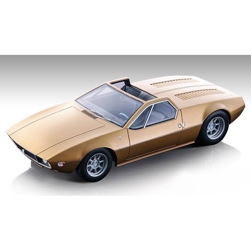SCALE MODEL COMPATIBLE WITH DE TOMASO MANGUSTA SPYDER 1966 MET.GOLD 1:18 TECNOMODEL TMD18269C