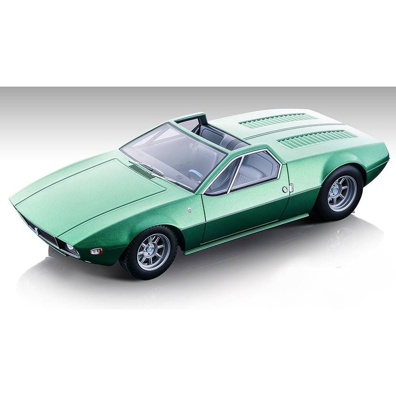 SCALE MODEL COMPATIBLE WITH DE TOMASO MANGUSTA SPYDER 1966 MET.GREEN 1:18 TECNOMODEL TMD18269B
