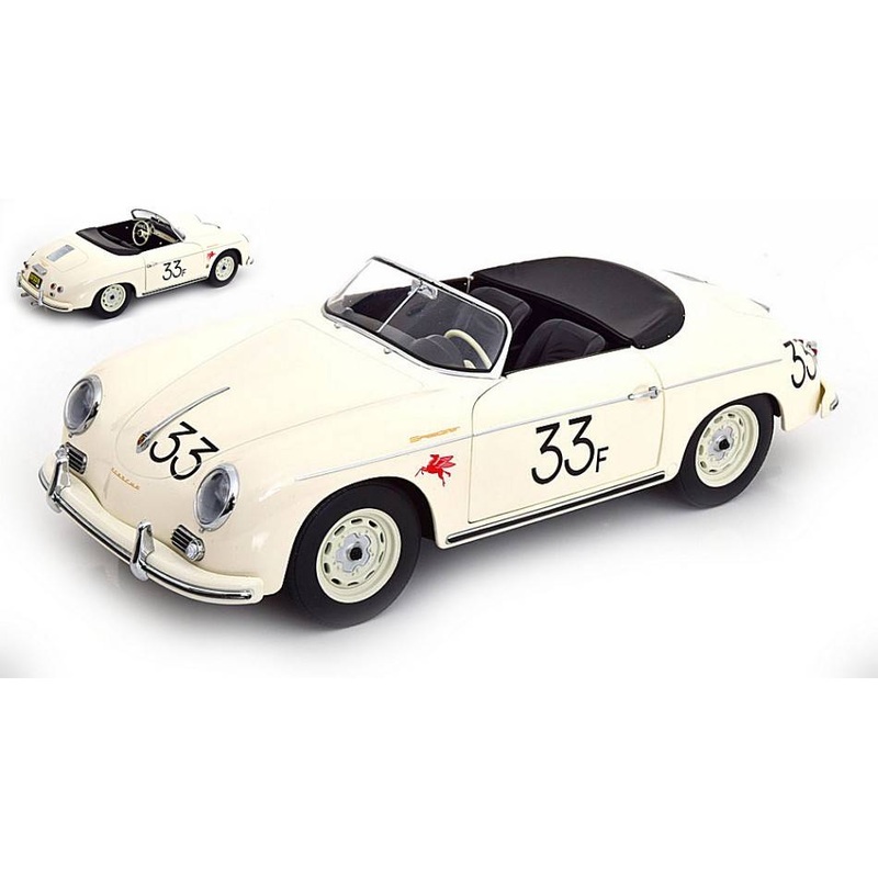 SCALE MODEL COMPATIBLE WITH PORSCHE 356 A SPEEDSTER N.33 JAMES 1955 WHITE 1:12 KK SCALE KKDC120096