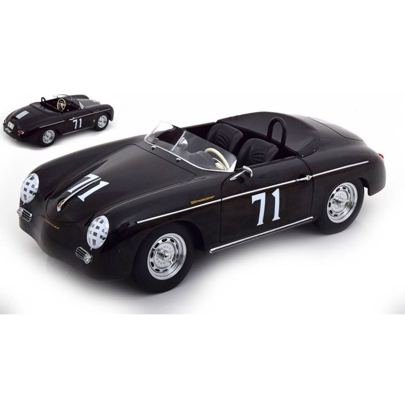 SCALE MODEL COMPATIBLE WITH PORSCHE 356 A SPEEDSTER N.71 STEVE 1955 BLACK 1:12 KK SCALE KKDC120097