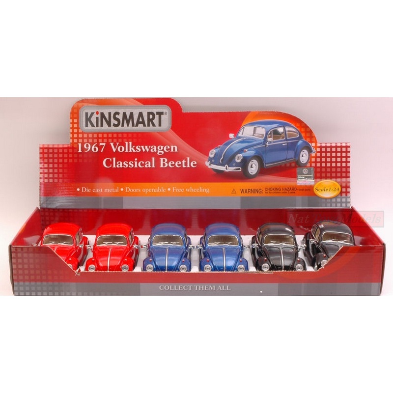 SCALE MODEL COMPATIBLE WITH VW CLASSIC BEETLE 1967 1:24 KINSMART KT7002D