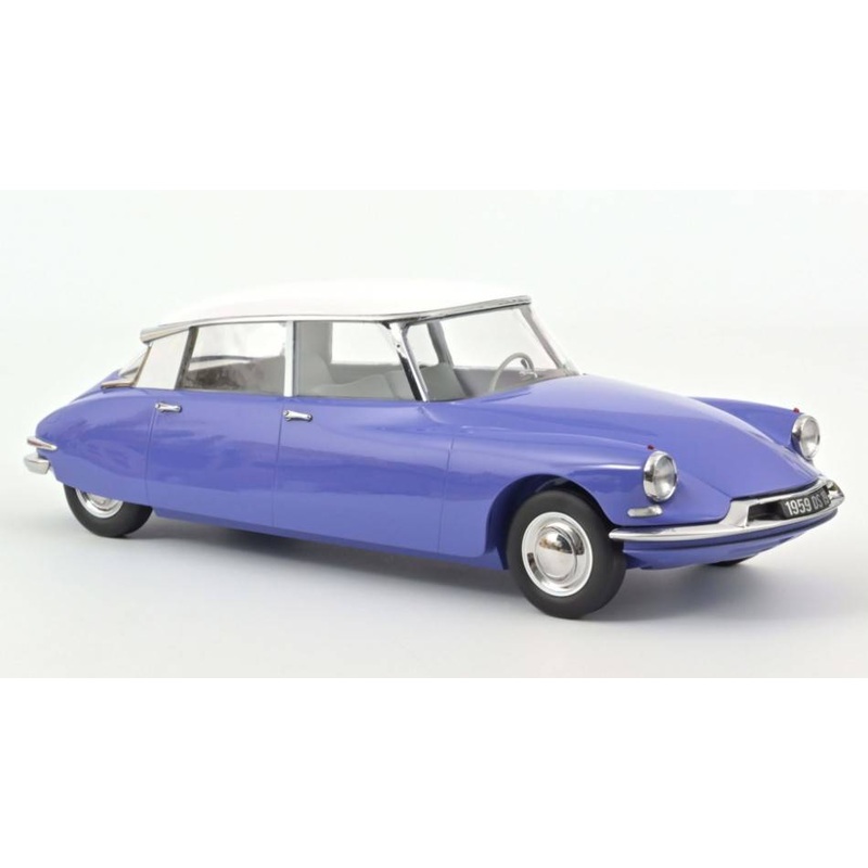 SCALE MODEL COMPATIBLE WITH CITROEN DS 19 1959 BLEU DELPHINIUM & BLANC 1:12 NOREV NV121569