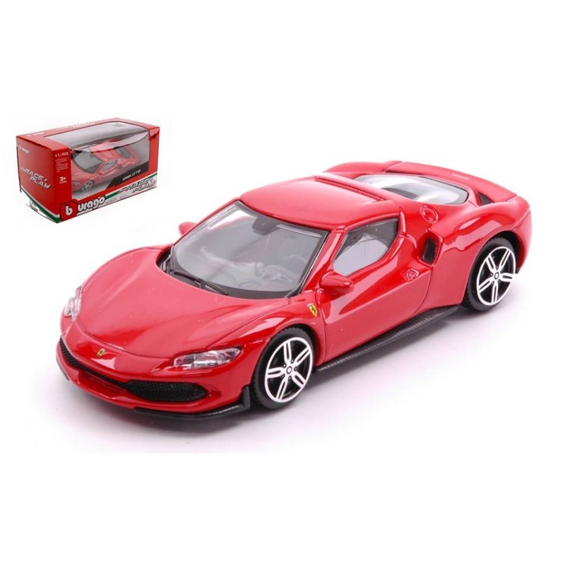 SCALE MODEL COMPATIBLE WITH FERRARI 296 GTB RED 1:43 BURAGO BU36055R
