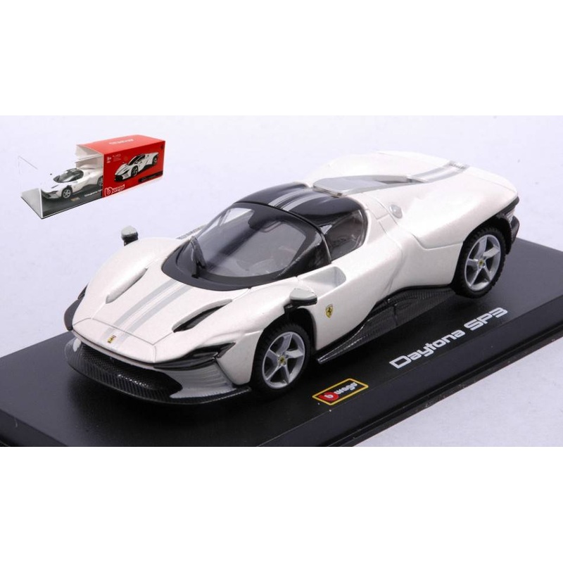SCALE MODEL COMPATIBLE WITH FERRARI DAYTONA SP3 SIGNATURE PEARL-WHITE 1:43 BURAGO BU36914W