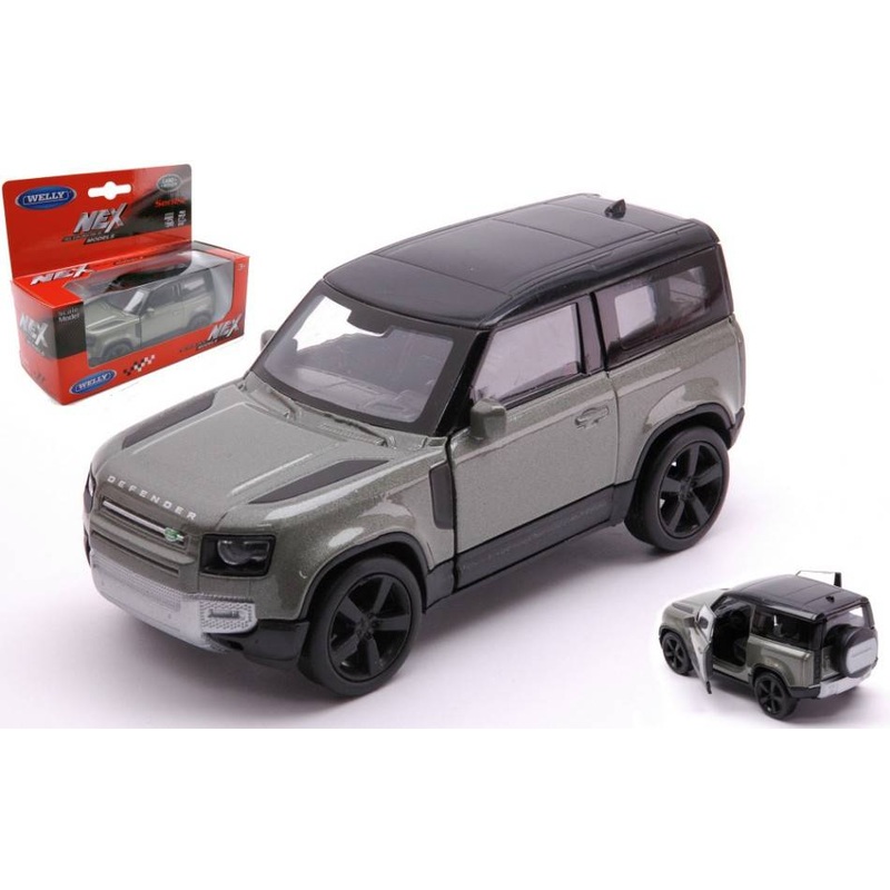 SCALE MODEL COMPATIBLE WITH LAND ROVER DEFENDER METALLIC GREEN W/BLACK ROOF cm11 WELLY WE43801W