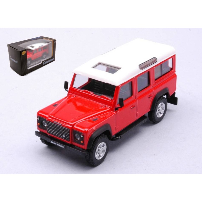 SCALE MODEL COMPATIBLE WITH LAND ROVER DEFENDER RED W/WHITE ROOF 1:43 CARARAMA CA453260