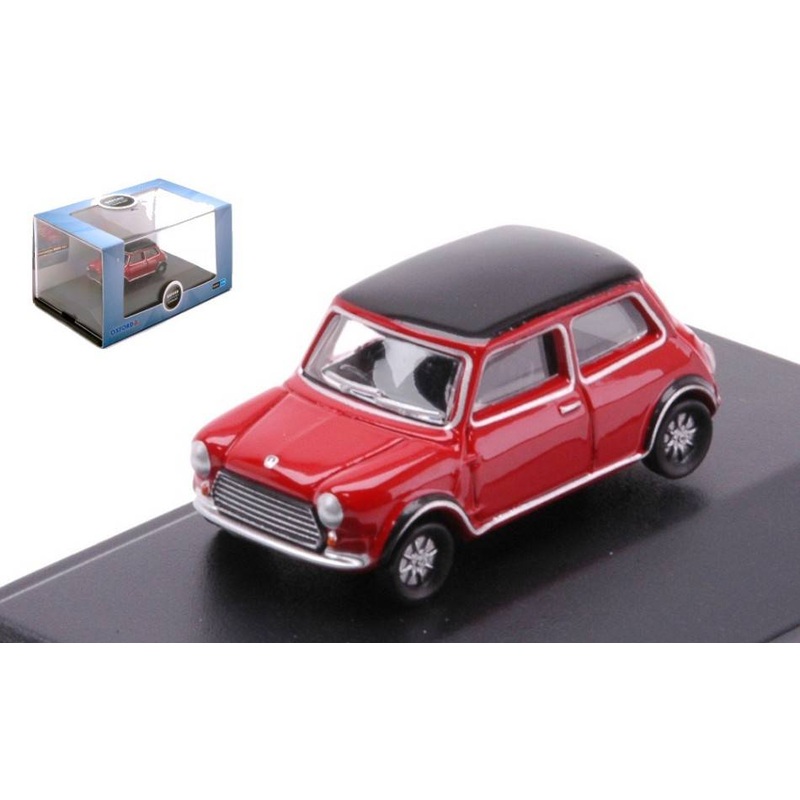 SCALE MODEL COMPATIBLE WITH MINI COOPER MKII RED W/BLACK ROOF 1:76 OXFORD OXF76MCS003