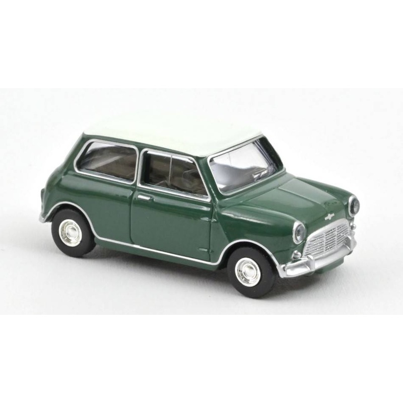 SCALE MODEL COMPATIBLE WITH MINI COOPER S 1964 ALMOND GREEN AND WHITE ROOF 1:54 NOREV NV310523
