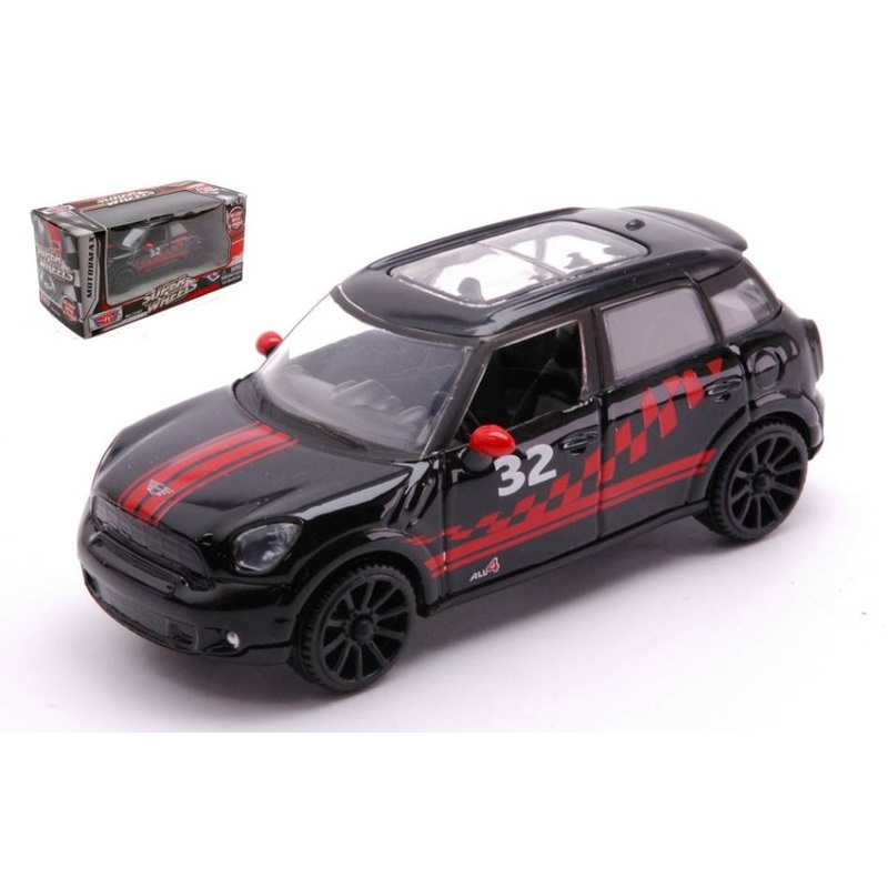 SCALE MODEL COMPATIBLE WITH MINI COOPER S COUNTRYMAN 2017 BLACK/RED 1:43 MOTORMAX MTM4078