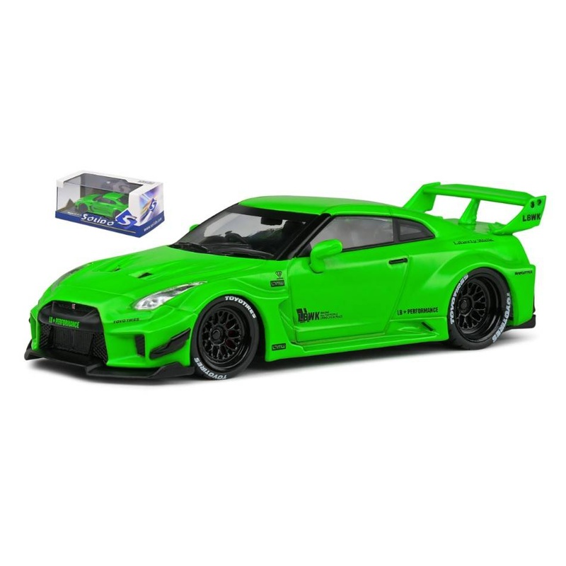 SCALE MODEL COMPATIBLE WITH NISSAN GT-R (R35) LB WORK SILHOUETTE 2020 ACID GREEN 1:43 SOLID SL4311207