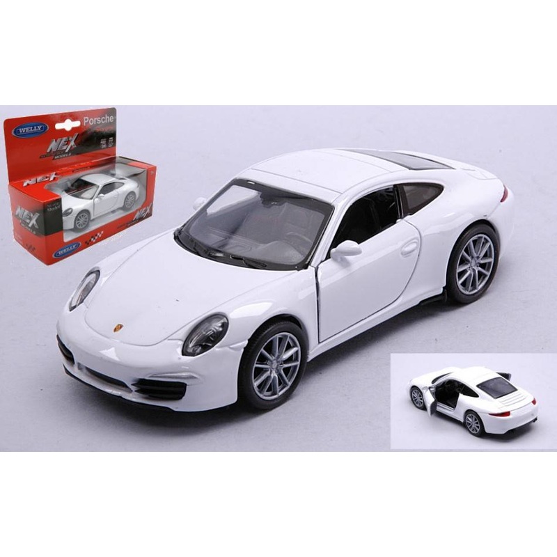 SCALE MODEL COMPATIBLE WITH PORSCHE 911 (991) CARRERA S WHITE 11 cm WELLY WE43661W