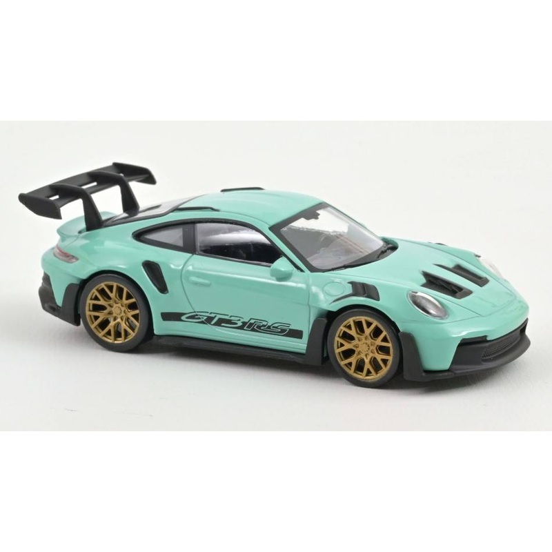 SCALE MODEL COMPATIBLE WITH PORSCHE 911 GT3 RS 2022 MINT GREEN WITH BLACK STICKERS JET CAR 1:43 NOREV NV750045